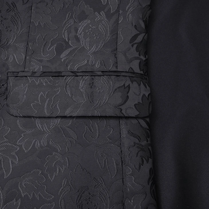 Men's Black Floral Jacquard Blazer - Luxe Formal Tonal Suit Jacket - F141 best
