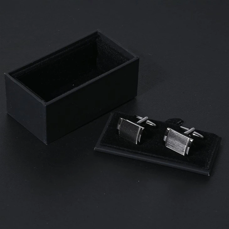 YiLi Silver Striped Cufflinks For Professional Use